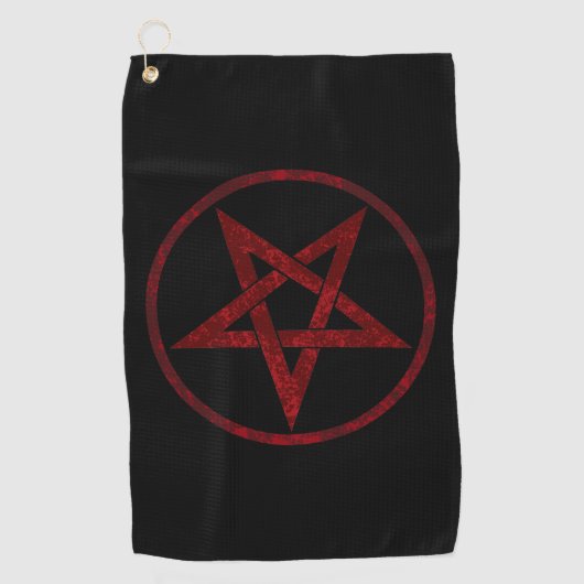 Serviette De Golf Pentagram Red Devil (Devant)