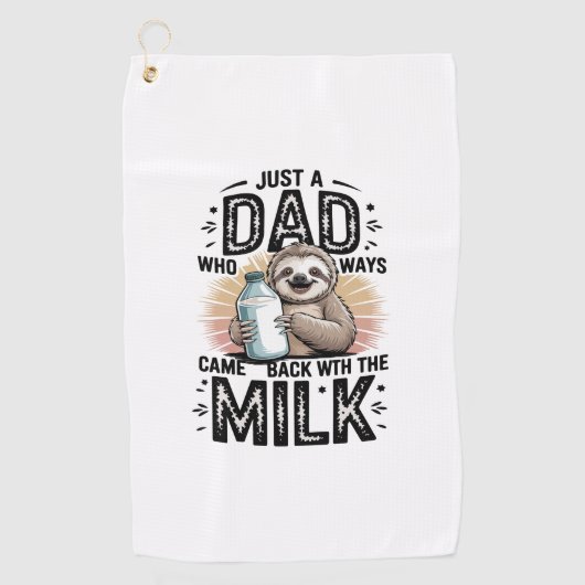Serviette De Golf père et fils avec le lait paresseux design graphiq (Devant)