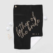 Serviette De Golf Père moderne de la mariée | Beige + noir (En situation)