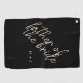 Serviette De Golf Père moderne de la mariée | Beige + noir (Horizontal)