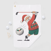 Serviette De Golf Père Noël Jouer Golf Joueur de Noël (En situation)