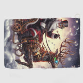 Serviette De Golf Père Noël/Reindeer steampunk Noël/hiver (Horizontal)