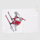 Serviette de golf père Noël Skiing (Horizontal)