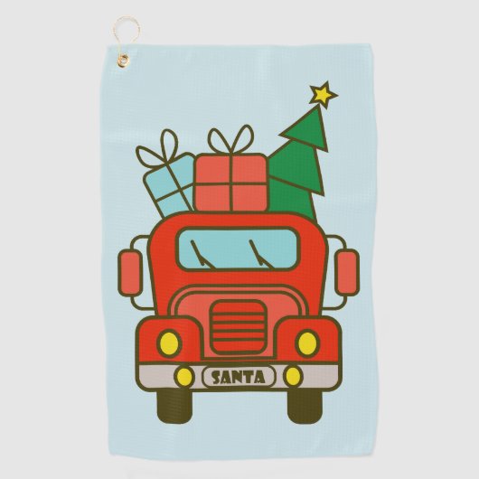 Serviette De Golf Père Noël vue de devant Joyeux Noël (Devant)