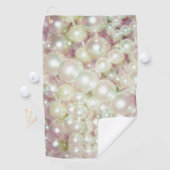 Serviette De Golf Perles et marguerite rose (En situation)