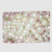 Serviette De Golf Perles et marguerite rose (Horizontal)