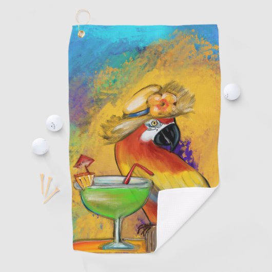 Serviette De Golf Perroquets (En situation)