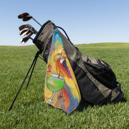 Serviette De Golf Perroquets (Vert)