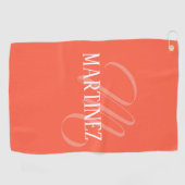 Serviette De Golf Persimmon Elegant Nom Personnalisé Club (Horizontal)