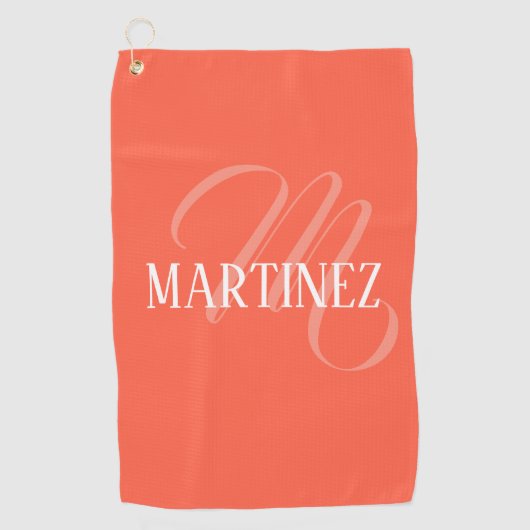 Serviette De Golf Persimmon Elegant Nom Personnalisé Club (Devant)