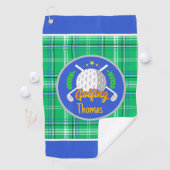 Serviette De Golf Personalize Golf Green Plaid (En situation)