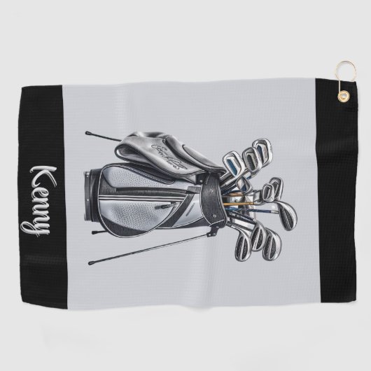 Serviette De Golf Personalize Gray  (Horizontal)