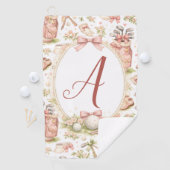 Serviette De Golf Personalized Blush Bow Golf Monogram (En situation)