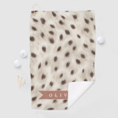 Serviette De Golf Personalized Chic Neutral Leopard Animal Print (En situation)