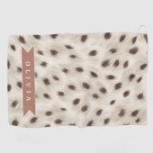 Serviette De Golf Personalized Chic Neutral Leopard Animal Print (Horizontal)
