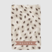Serviette De Golf Personalized Chic Neutral Leopard Animal Print (Devant)