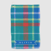 Serviette De Golf Personalized Custom Classic Blue Plaid Preppy  (Devant)