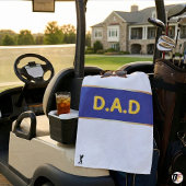 Serviette De Golf Personalized D.A.D Blue & Yellow Custom Father's D