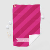 Serviette De Golf Personalized Fun Cute Modern Pink Stripe (En situation)