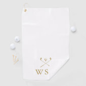Serviette De Golf Personalized Gold Monogram Golf Clubs (En situation)