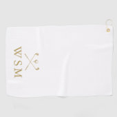 Serviette De Golf Personalized Gold Monogram Golf Clubs (Horizontal)