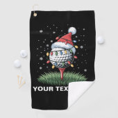 Serviette De Golf Personalized Golf Ball Christmas Tree Santa Hat  (En situation)