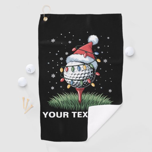 Serviette De Golf Personalized Golf Ball Christmas Tree Santa Hat (En situation)