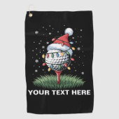 Serviette De Golf Personalized Golf Ball Christmas Tree Santa Hat (Devant)