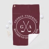 Serviette De Golf Personalized Golf Club Monogram Gift (En situation)