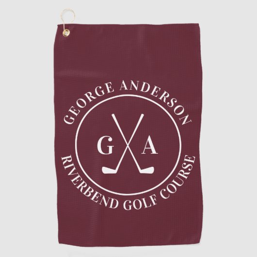 Serviette De Golf Personalized Golf Club Monogram Gift (Devant)