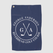 Serviette De Golf Personalized Golf Club Monogram Gift (Devant)