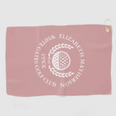 Serviette De Golf Personalized Golf Club Name Dusty Rose Pink (Horizontal)
