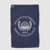 Serviette De Golf Personalized Golf Club Name Navy Blue (Devant)