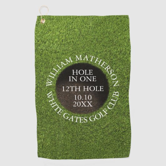 Serviette De Golf Personalized Golf Hole in One Award (Devant)
