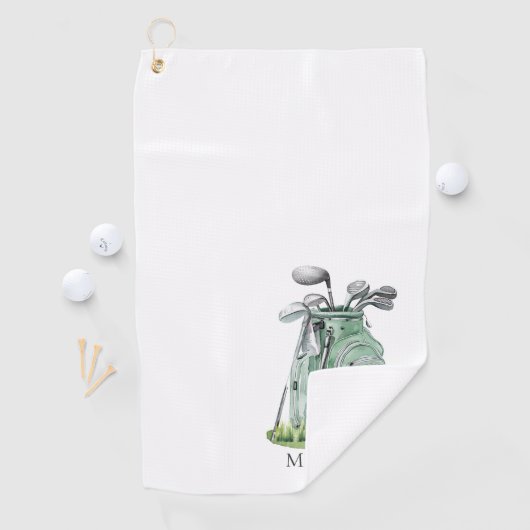 Serviette De Golf Personalized Golfer Green Monogram (En situation)