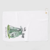 Serviette De Golf Personalized Golfer Green Monogram (Horizontal)