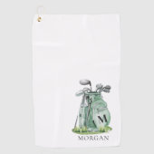 Serviette De Golf Personalized Golfer Green Monogram (Devant)