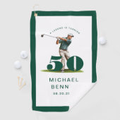 Serviette De Golf Personalized Green Golf 50th Birthday (En situation)