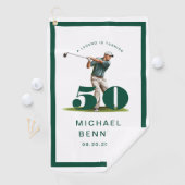 Serviette De Golf Personalized Green Golf 50th Birthday (En situation)