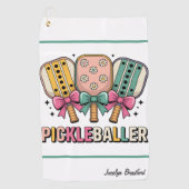 Serviette De Golf Personalized Ladies' Pickleball Clip-on Towel (Devant)