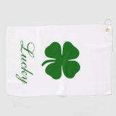 Serviette De Golf Personalized Lucky Green Clover (Horizontal)