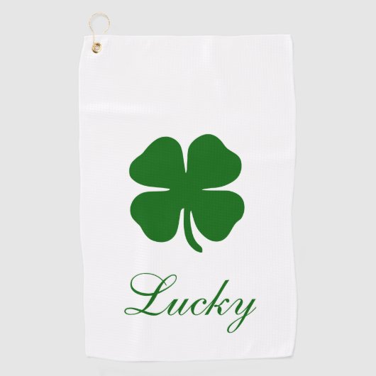 Serviette De Golf Personalized Lucky Green Clover (Devant)