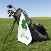 Serviette De Golf Personalized Lucky Green Clover (Vert)