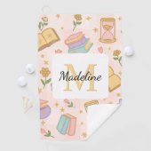 Serviette De Golf Personalized Magic Books Girl School Pink (En situation)