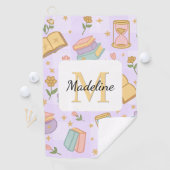 Serviette De Golf Personalized Magic Books Girl School Purple (En situation)