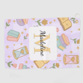 Serviette De Golf Personalized Magic Books Girl School Purple (Horizontal)