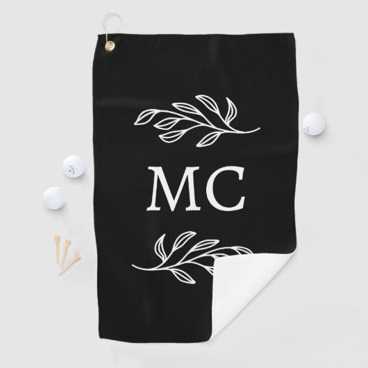 Serviette De Golf Personalized Monogram Initials Botanical Leaf (En situation)