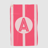 Serviette De Golf Personalized Monogram Pink Red Stripe (Devant)