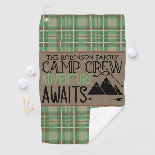 Serviette De Golf PERSONALIZED NAME Cabin Camping Adventure (En situation)