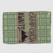 Serviette De Golf PERSONALIZED NAME Cabin Camping Adventure (Horizontal)